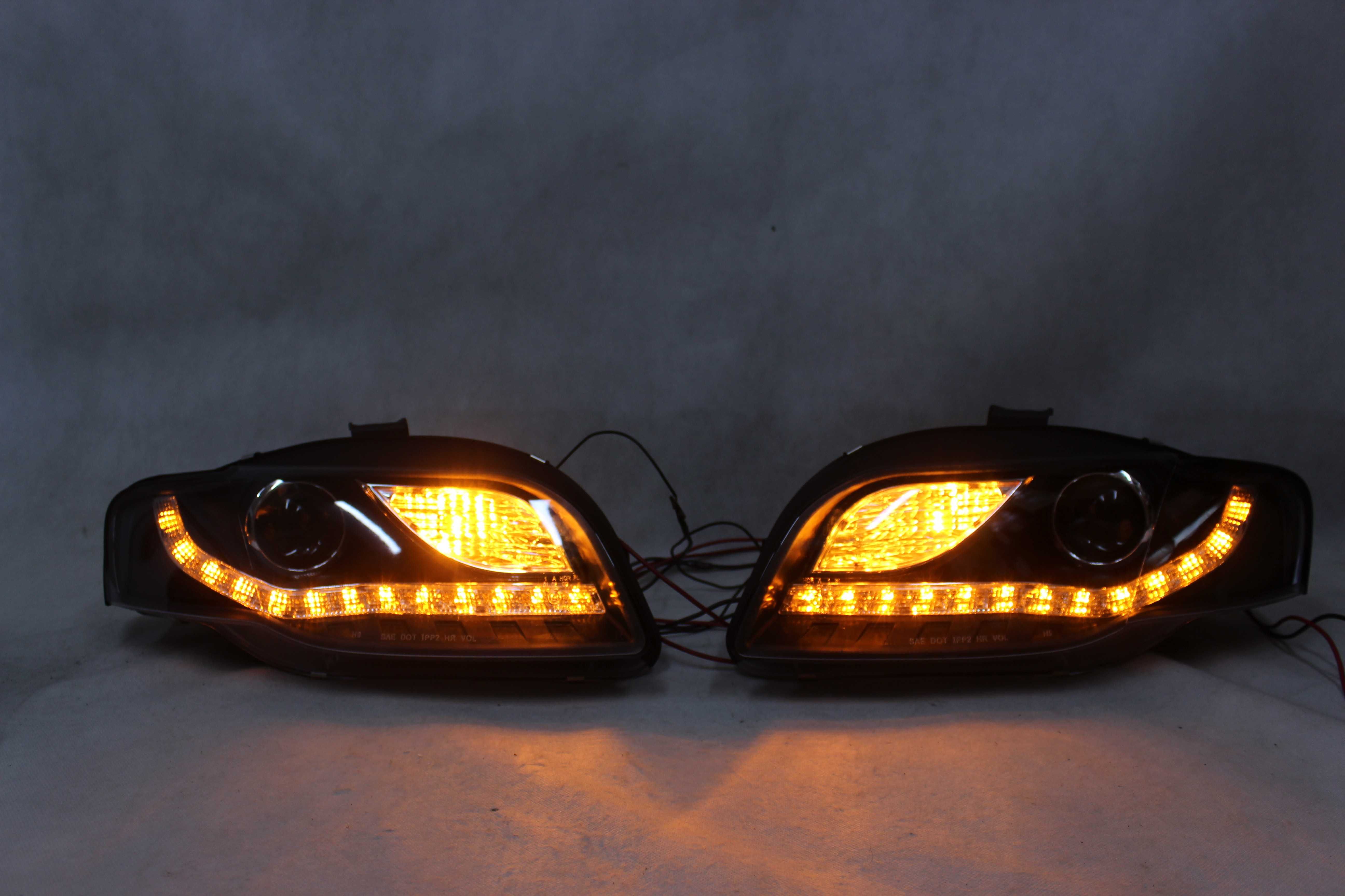Lampy reflektory przednie przód AUDI A4 B7 04-08 LED BLACK SMOKE IGŁA!