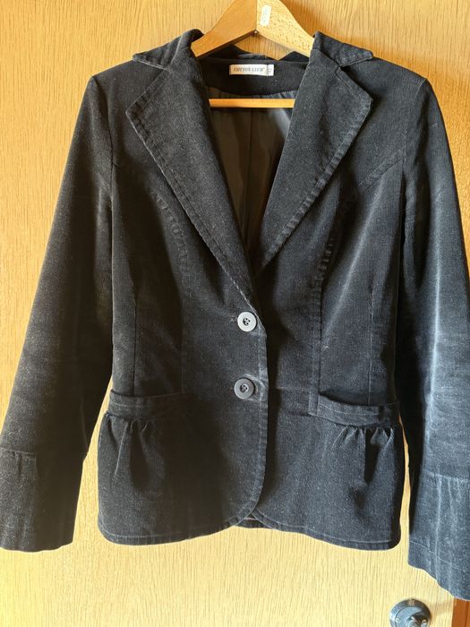 Marynarka sztruksowa czarna damska 38-40