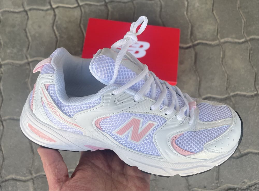 New balance 530 White Twilight Haze біло-рожеві 36-41.