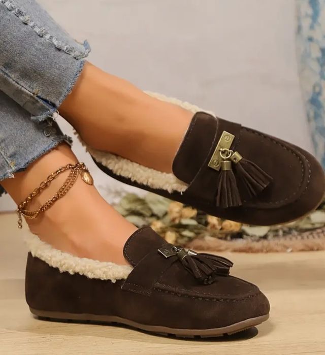 Лофери,  автоледі, мокасини зимові з хутром теді