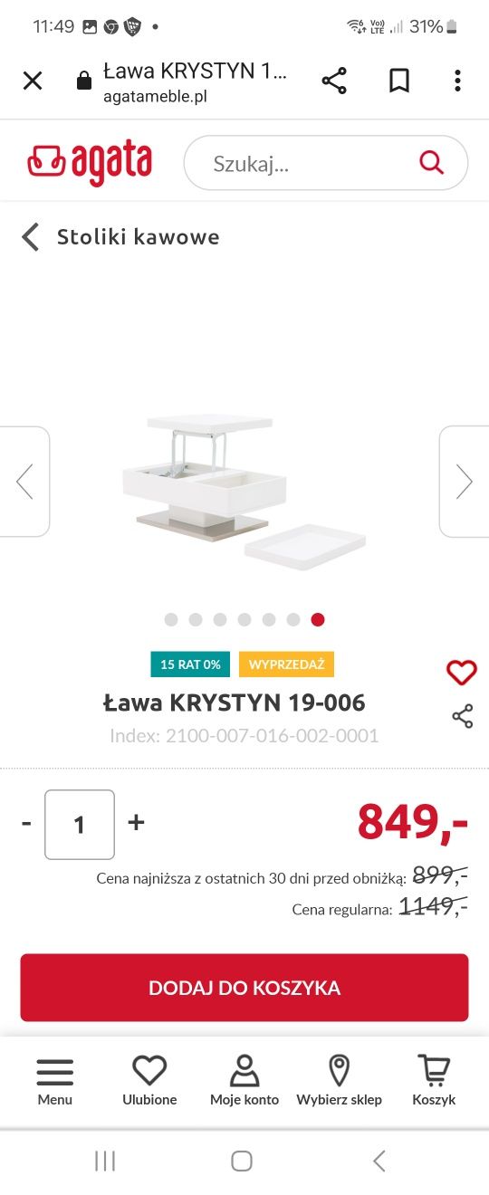 Stolik kawowy Krystyn