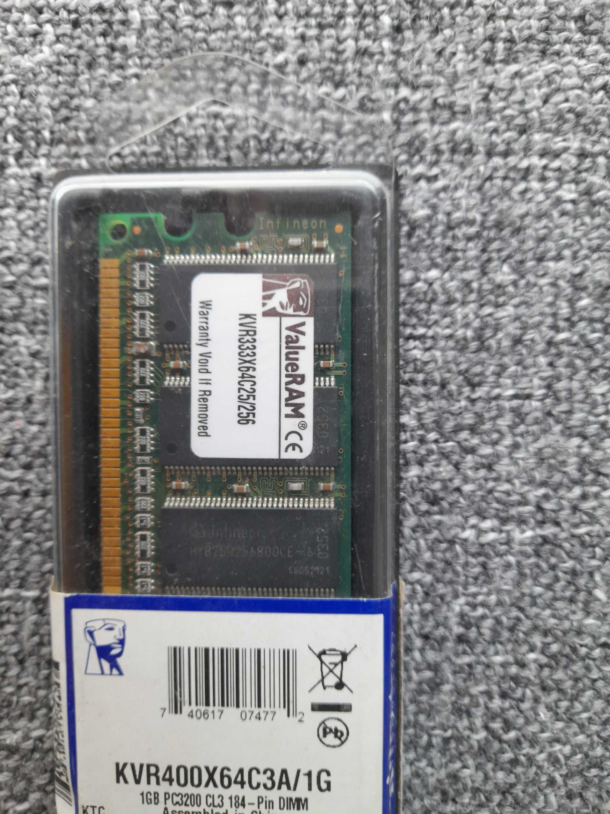 Memória RAM Kingston PC3200 (DDR-400) 1GB DIMM-(KVR400X64C3A/1G)