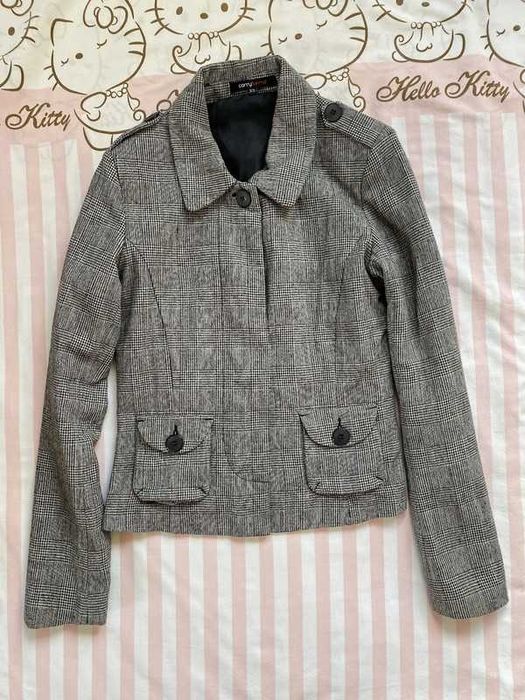 Cienka kurtka/marynarka w kratę z wełną Carry Formal XS/34