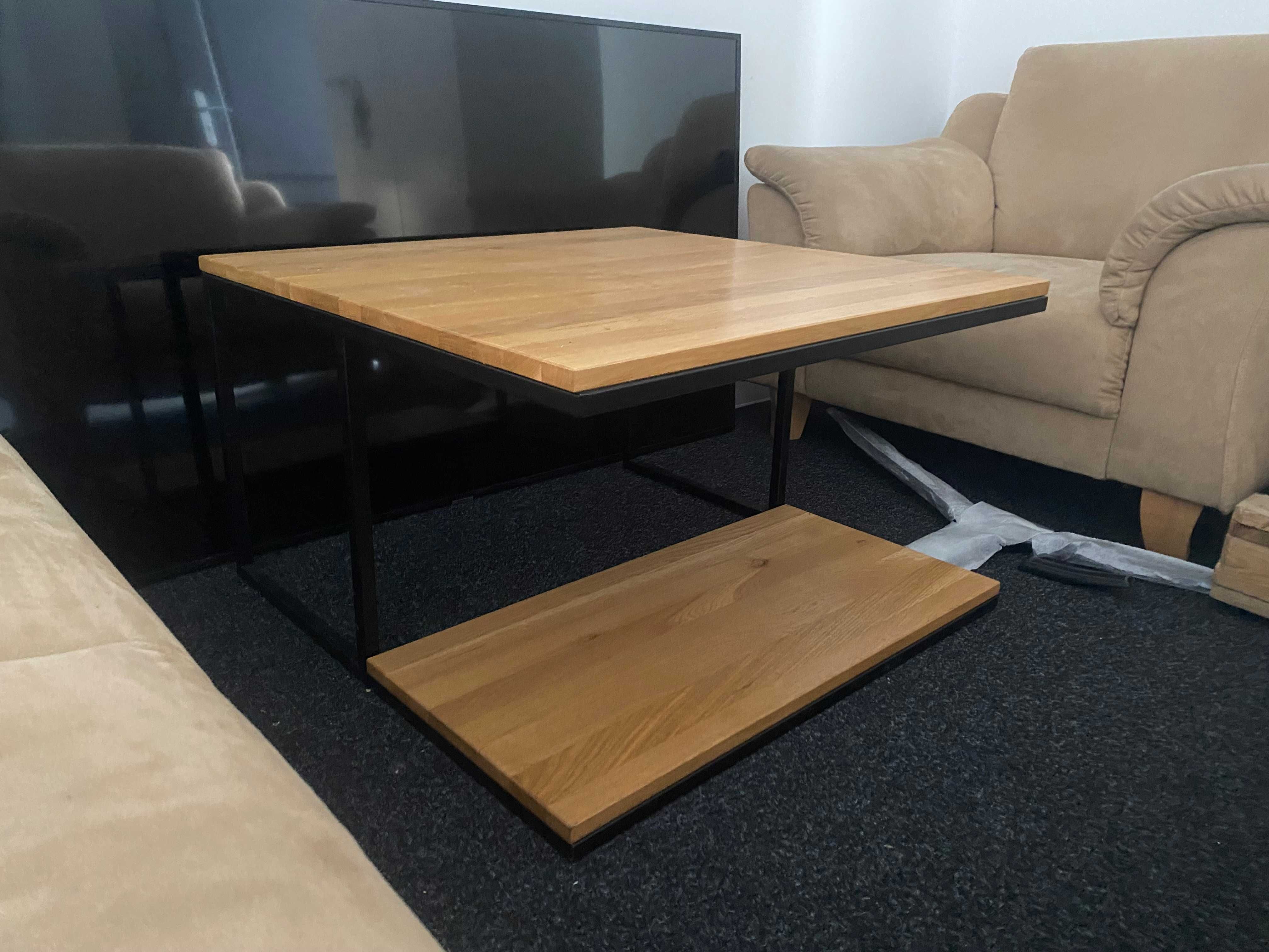 Komplet wypoczynkowy: sofa, 2 fotele i stolik, kolor beżowy