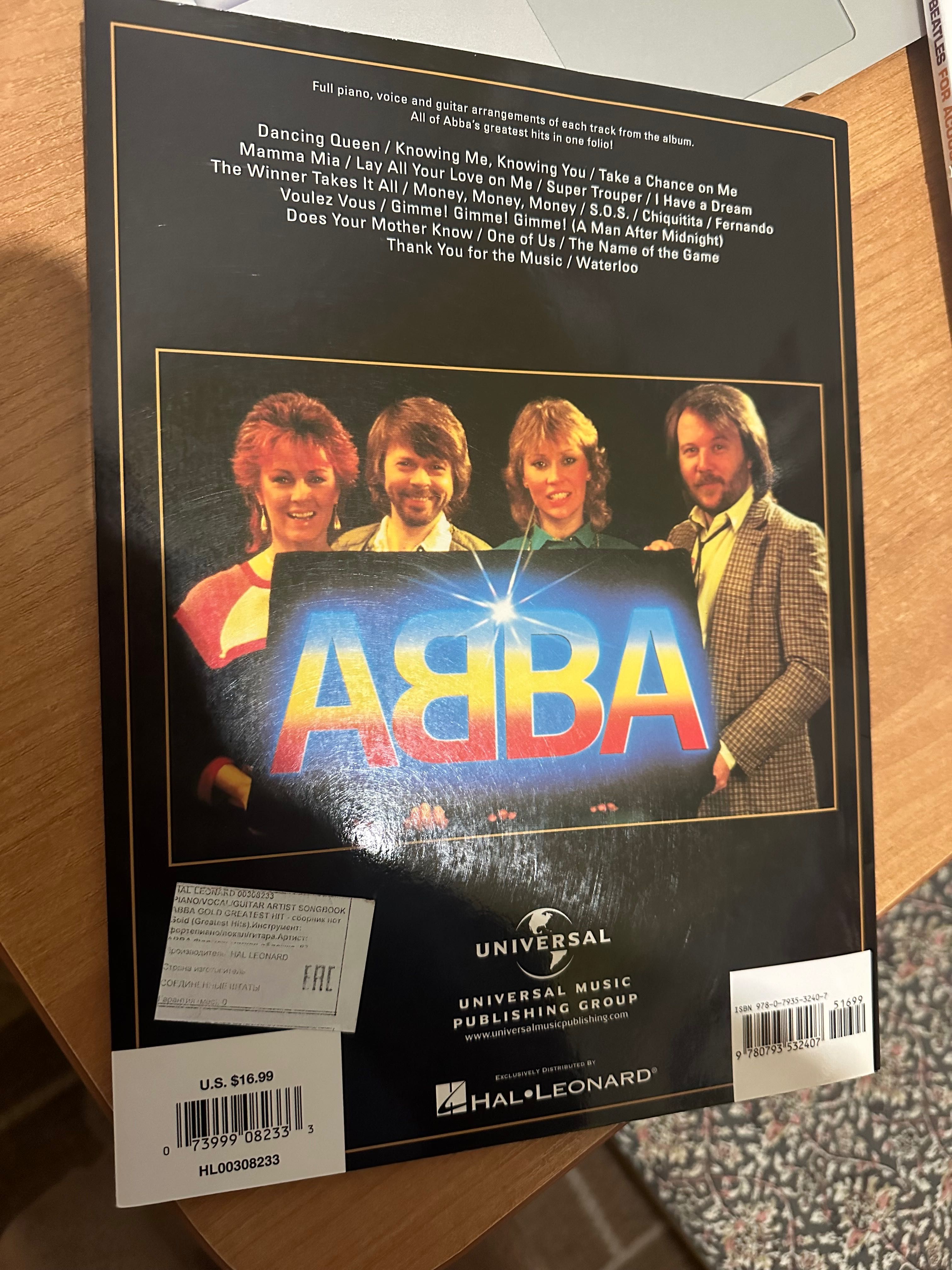 Нотні книги для гітари ABBA gold та The BEATLES for acoustic guitar