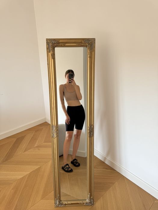 Beżowy crop top S 36 prążek sportowy joga pilates joyinme