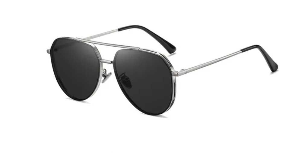 Мужские поляризационные солнцезащитные очки авиаторы. Silver.