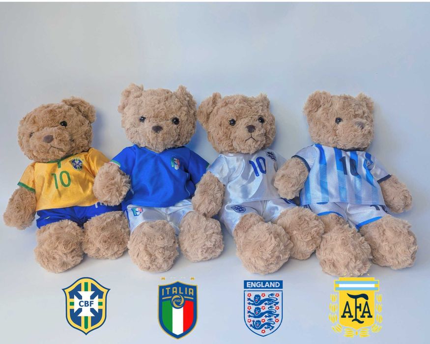 Плюшевий медвідь футболіст/ м'яка іграшка/ подарунок футболісту/ 35 см