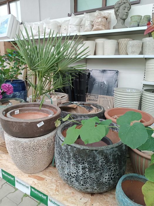 Donice Ceramiczne do Ogrodu Doniczki Szkliwione Tarasowe różne wzory