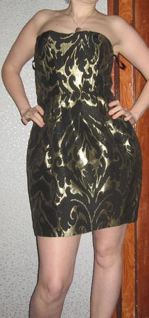 Платье выпускное,вечернее блестящее золото новое!