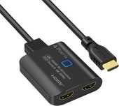 PORTTA Przełącznik HDMI 4K 60Hz z Kablem 60cm, Dwukierunkowy Splitter