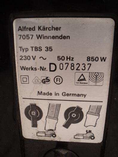 Пылесос Karcher TBS 35 850W б\у из Германии для отелей и дома