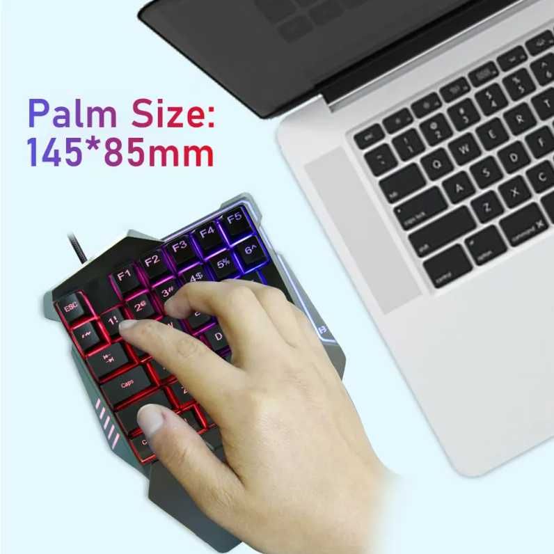 Комплект игровой 2в1 одноручная клавиатура + мышь с подсветкой 198I