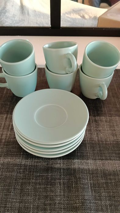 6 Chávenas de café e 5 pires, azul IKEA