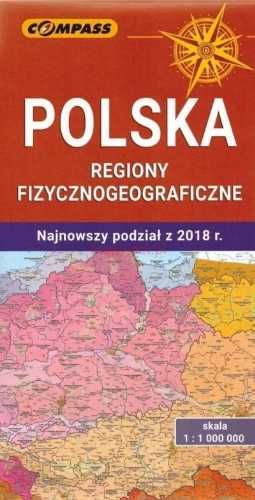 Mapa - Polska regiony fizycznogeograficzne - praca zbiorowa