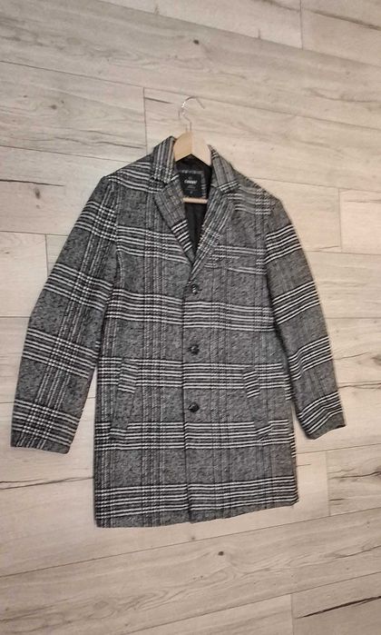 Płaszcz męski 3/4 w kratkę