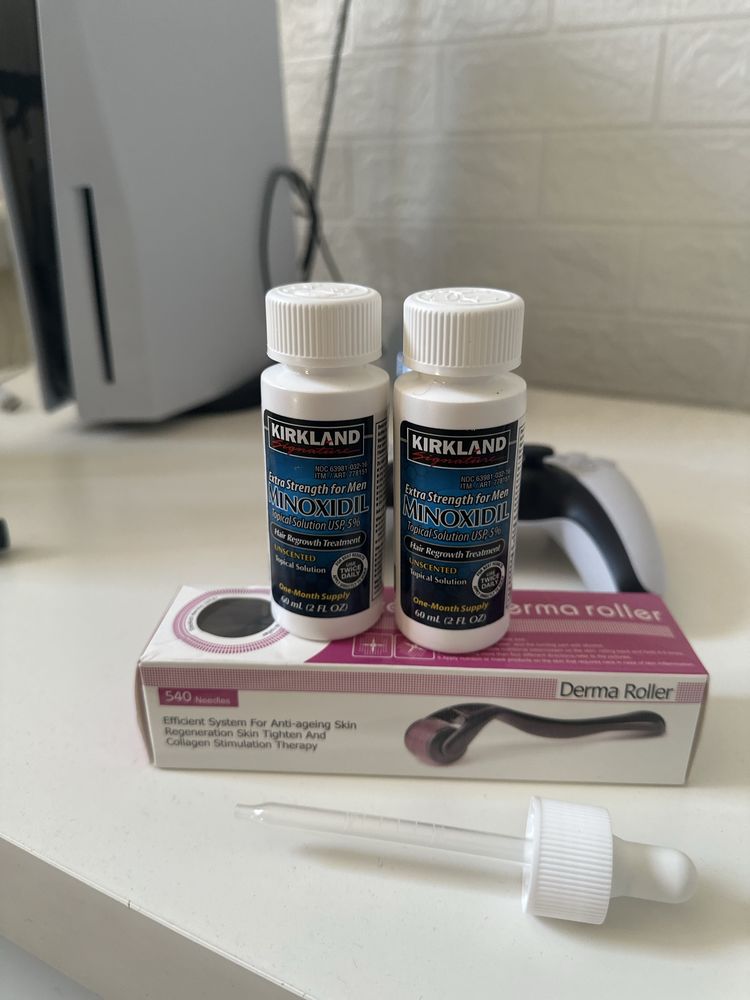 Minoxidil 3 frascos 60 ml + dermaroller