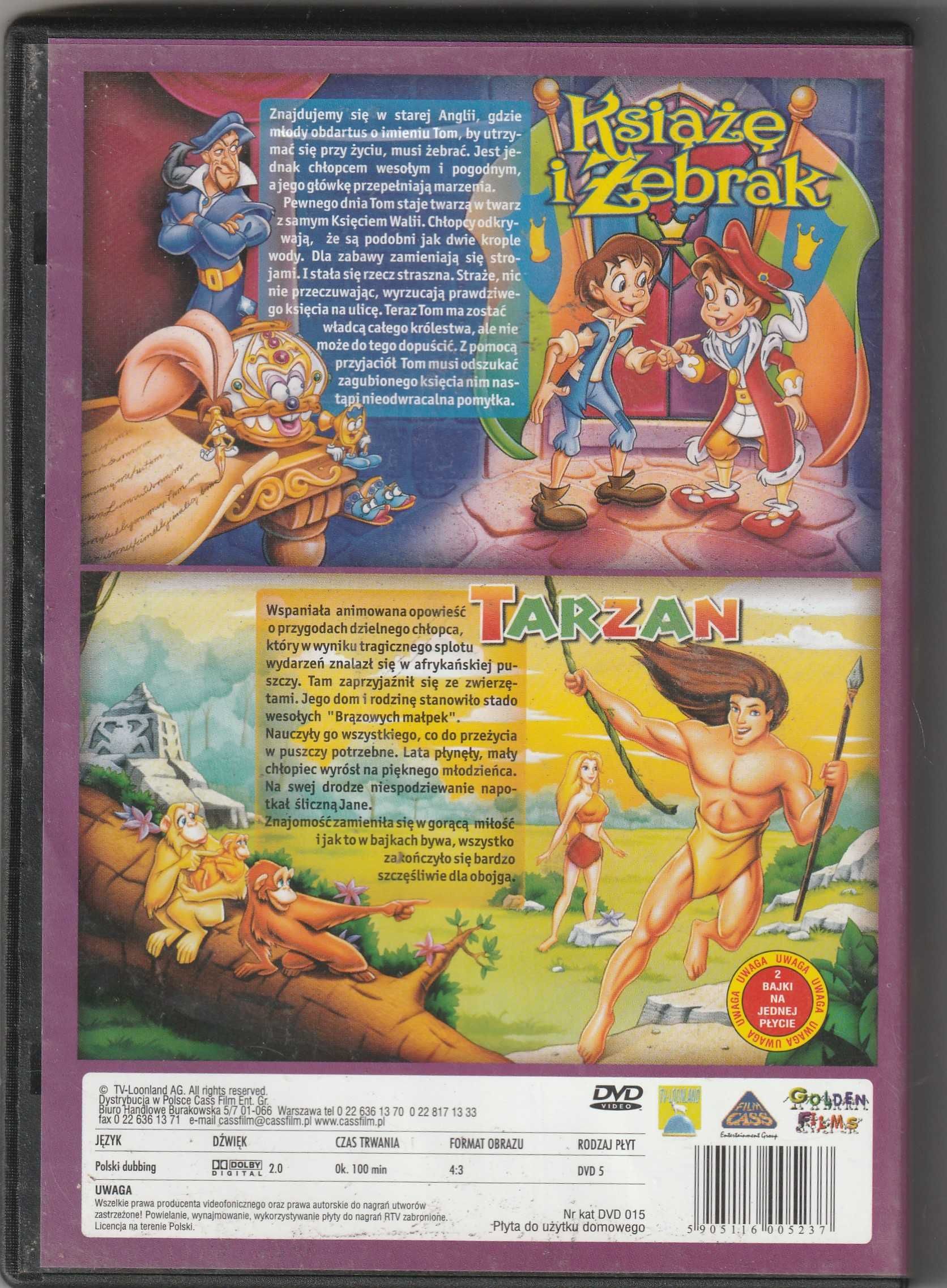 Książe i żebrak/Tarzan  DVD