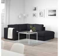 VIMLE Sofa narożna 3-osobowa, z otwartym końcem, Tallmyra czarny/szary