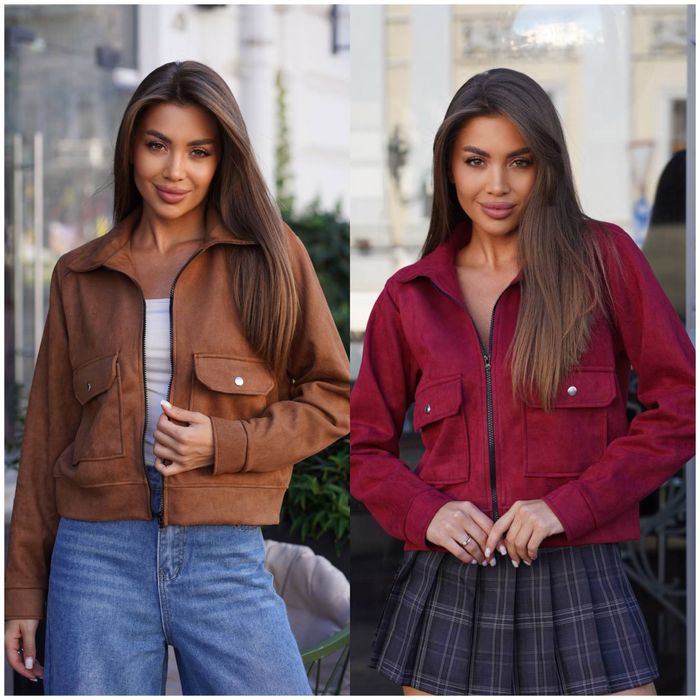 Жіночий замшеви бомбер