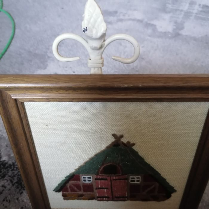 Stary ręcznie robiony obraz gobeliny