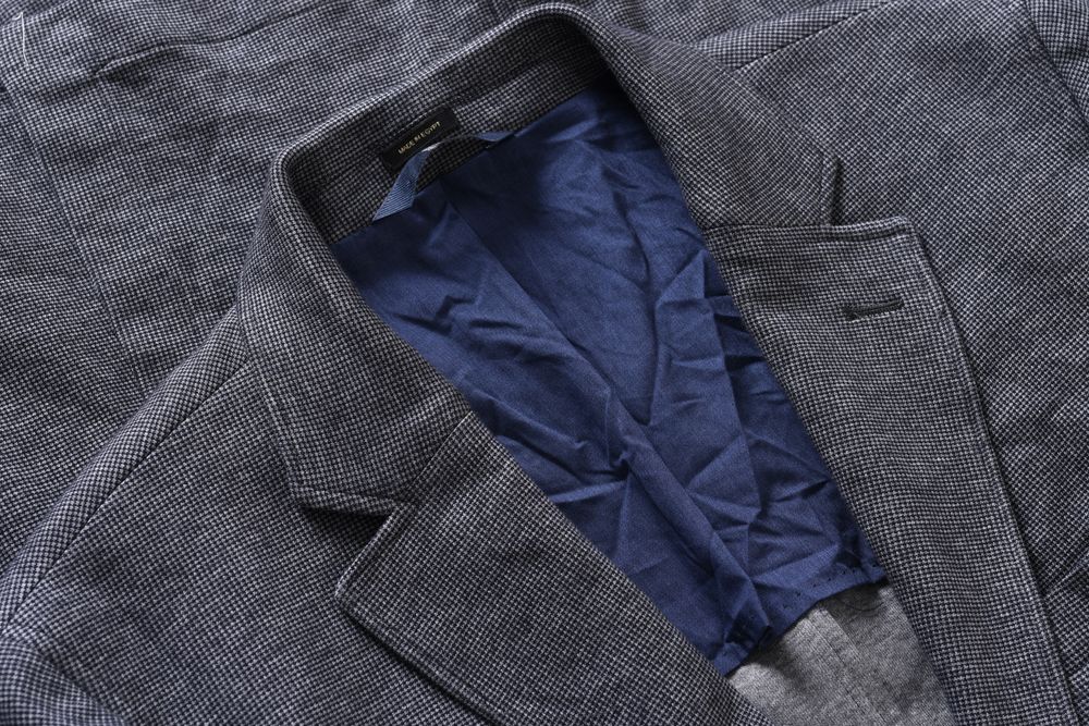 MASSIMO DUTTI melanżowy granatowy blezer męski z dżerseju marynarka 50