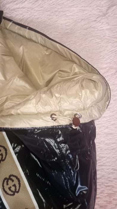 Kurtka xxl lakierowana czarna oversize