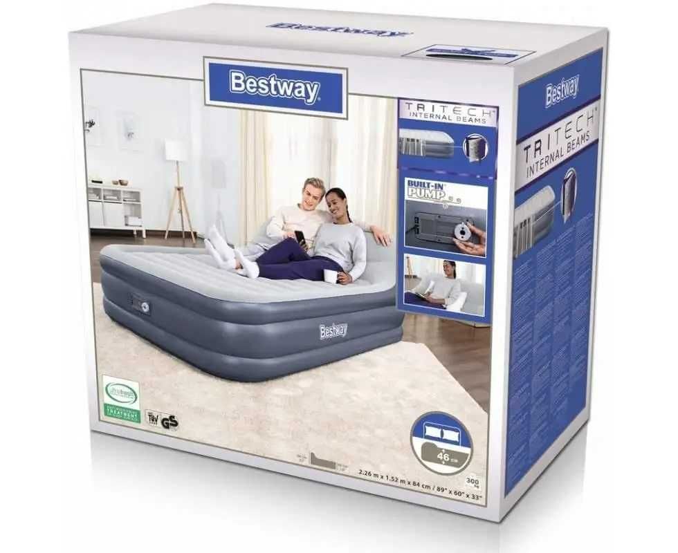 Надувная двухместная кровать Bestway 67923 с эл. насосом 226x152x84 см