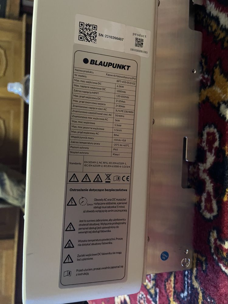 Inwerter / falownik BLAUPUNKT 5kW BPT-V03-05.0-G2