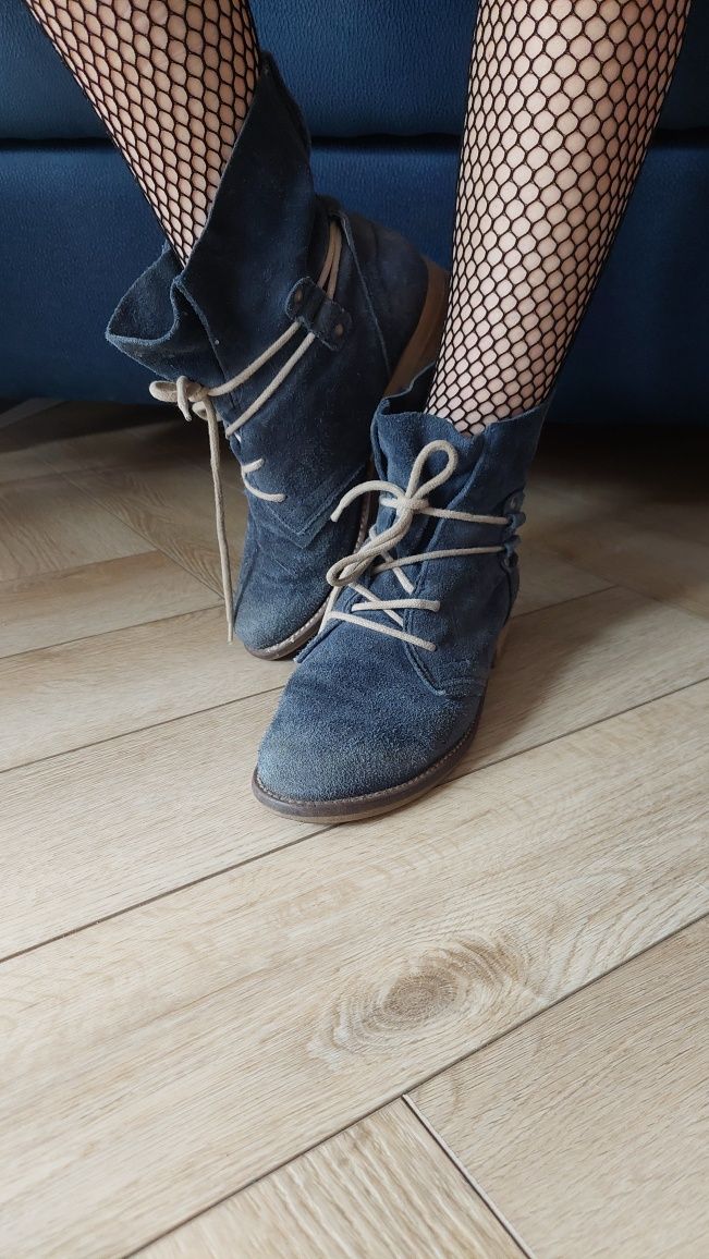 buty damskie za kostke, botki, sztyblety, skóra r.37
