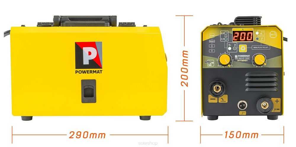 POWERMAT Spawarka Inwertorowa Migomat Mig Mag 200A Synergia PM1286