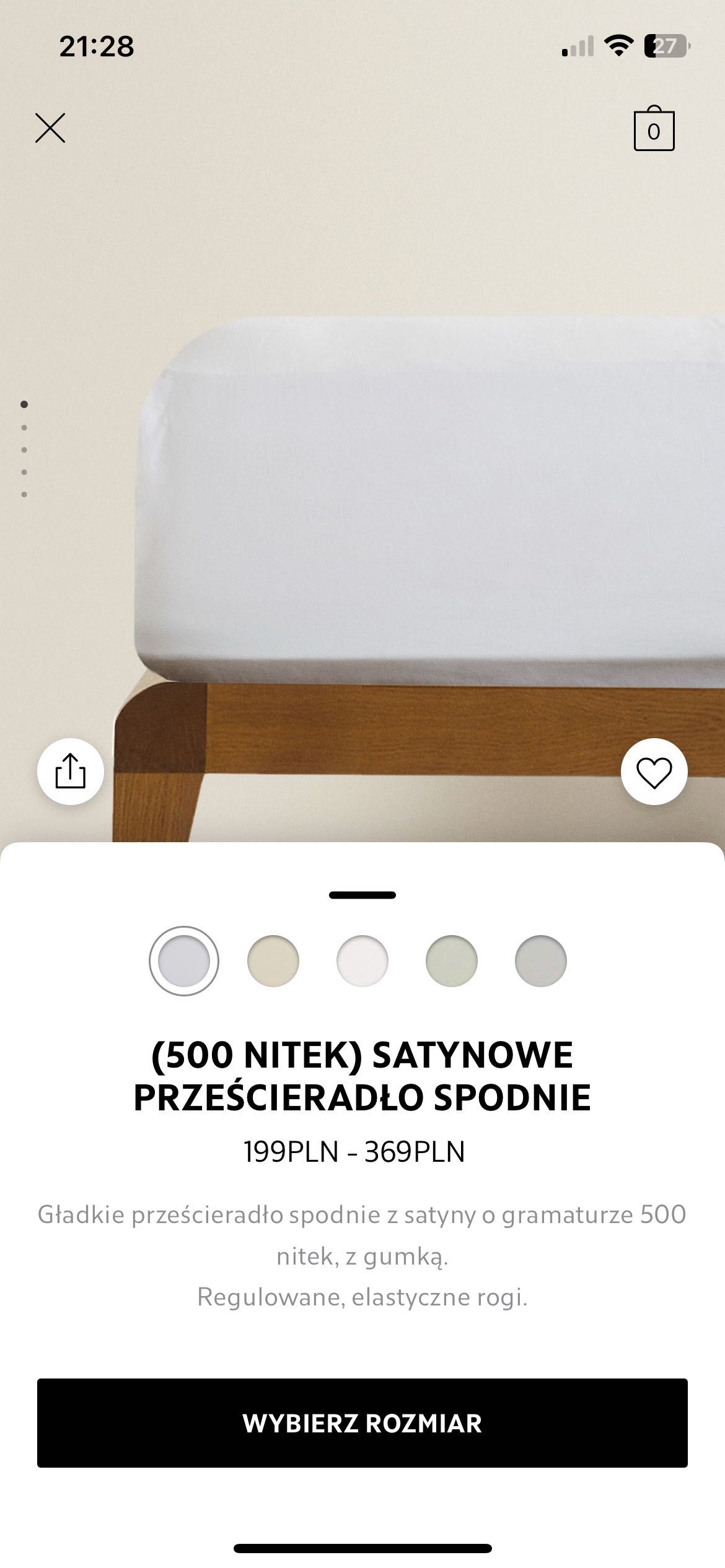 Satynowe Prześcieradło Zara Home