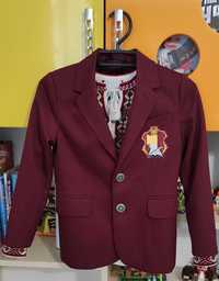 Школьный бордовый пиджак на мальчика
