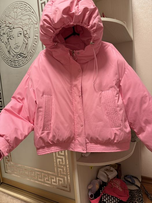 Зимня женская  куртка ,оверсаейз ,цвет барби!