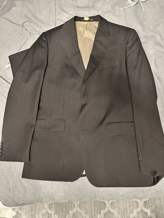 Garnitur Hugo Boss brązowy w prążki rozmiar 52