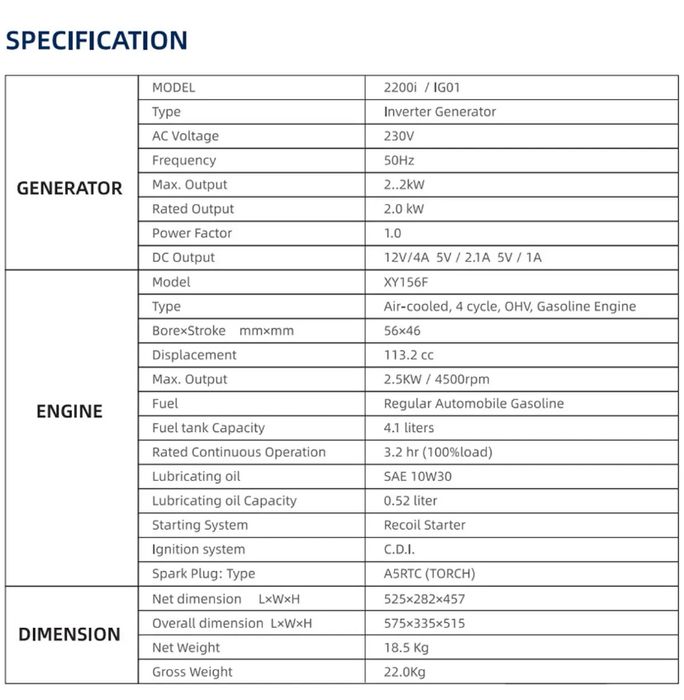 НОВИЙ Генератор Excellway 2.2 kW ЗА ПІВЦІНИ + Каністра в подарунок