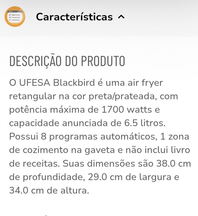 Air Fryer Ufesa 6,5ltrs