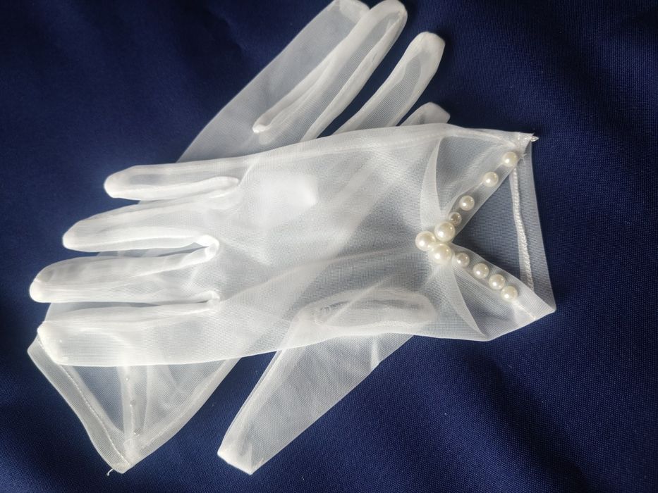 Rękawiczki tiulowe, ślub, sesja. Nowe.