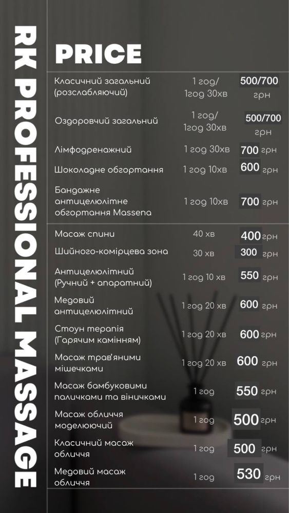 Масаж, корекція фігури, розслабляючий