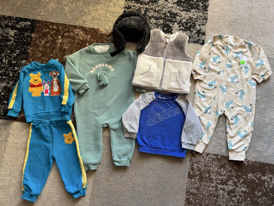 Лот речей на хлопчика Піддіва, Ромпер, Світшот, Шапка,Жилетка, Костюм