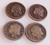 Moeda 10 Cent. Angola - 1922  (ESCASSA) e 10C. -23 ; 5 Cent. 21/22/23