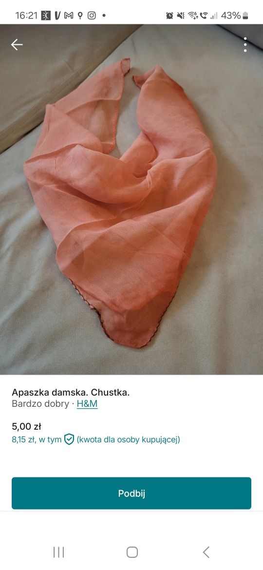 Apaszka damska. Chustka. Stan bardzo dobry. H&M.