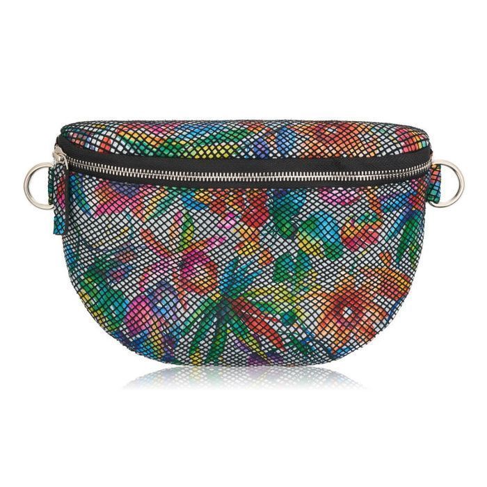 Nerka damska skórzana w kwiaty saszetka na pas Paolo Peruzzi T-36-C