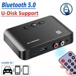 Bluetooth 5.0 аудио приймач, декодер адаптер,+ пульт ДУ. RCA, AUX