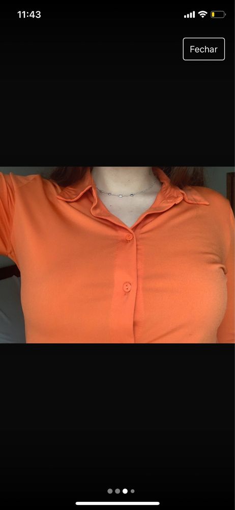 Camisa laranja stradivarious