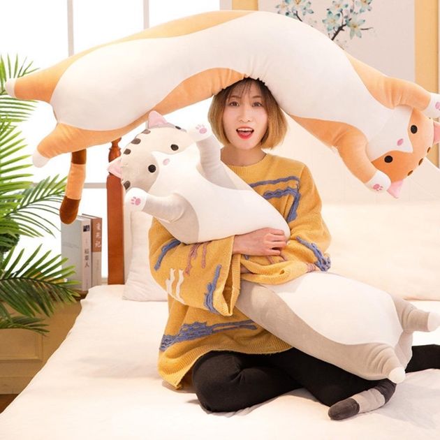 Велика іграшка Кіт-Батон 90 см, Плюшева іграшка подушка Кіт-Батон