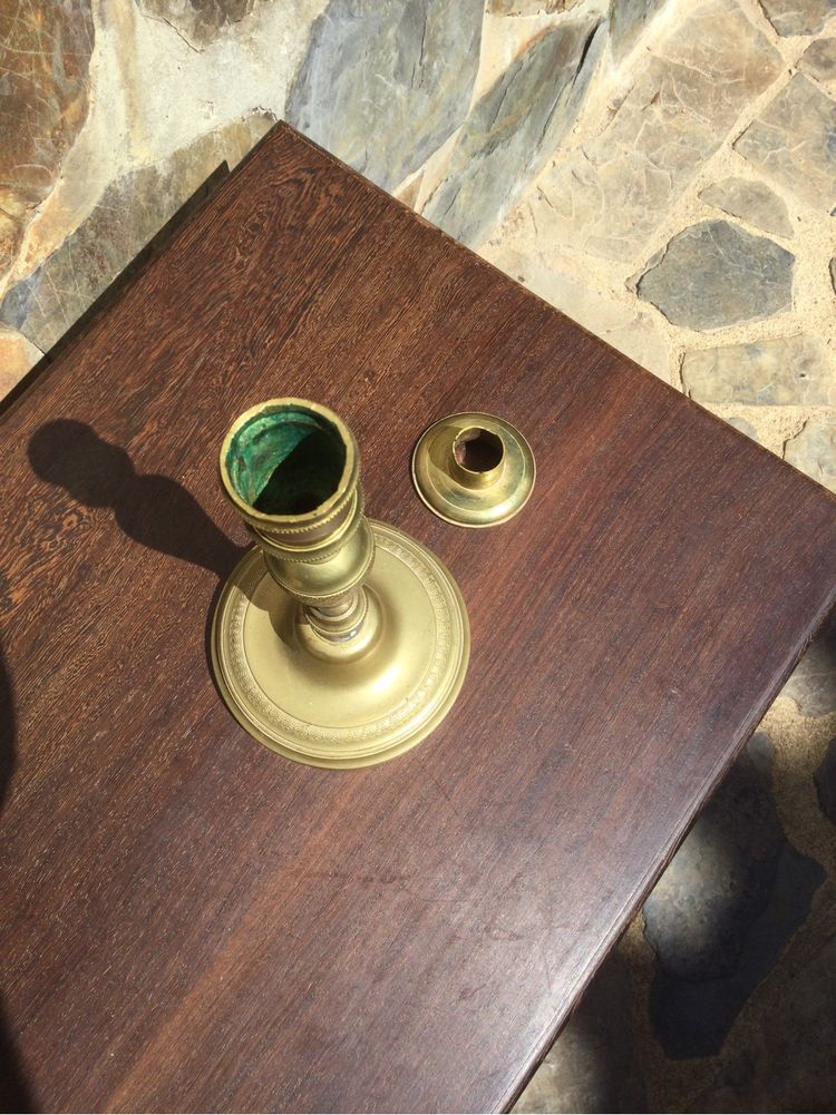 Castiçal Bronze Judaico Séc XX (início) 26 cm