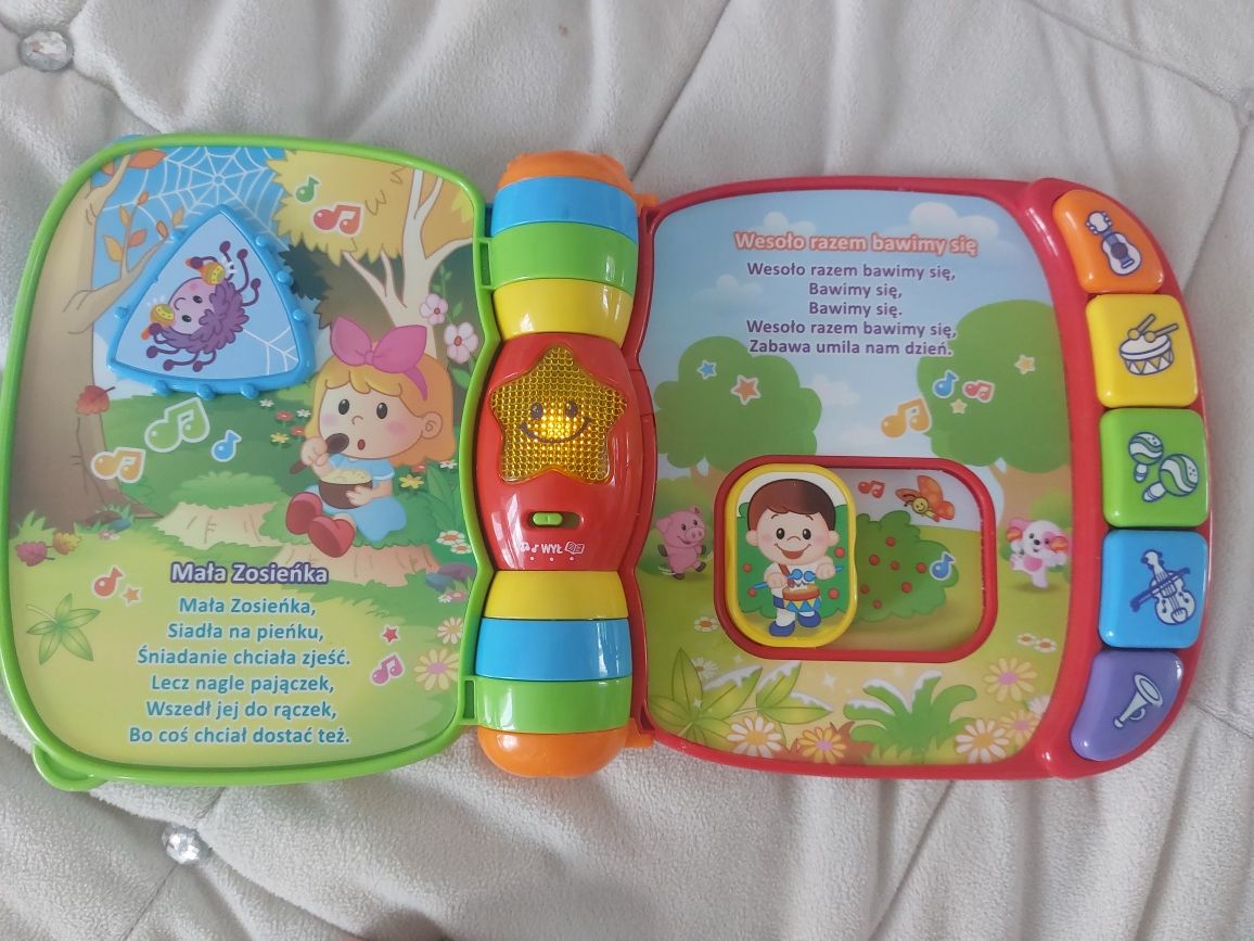 Fisher price mikrofon szczeniaczka telefon vtech grająca książeczka