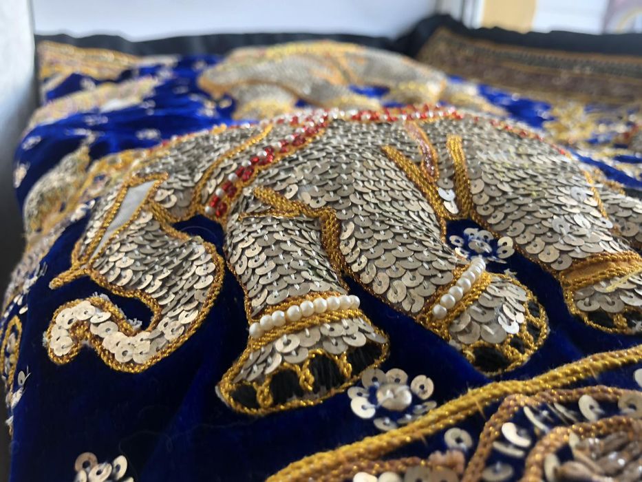 Гобелен вінтаж Burma Kalaga ручна робота М'янма Калага об'ємні фігури