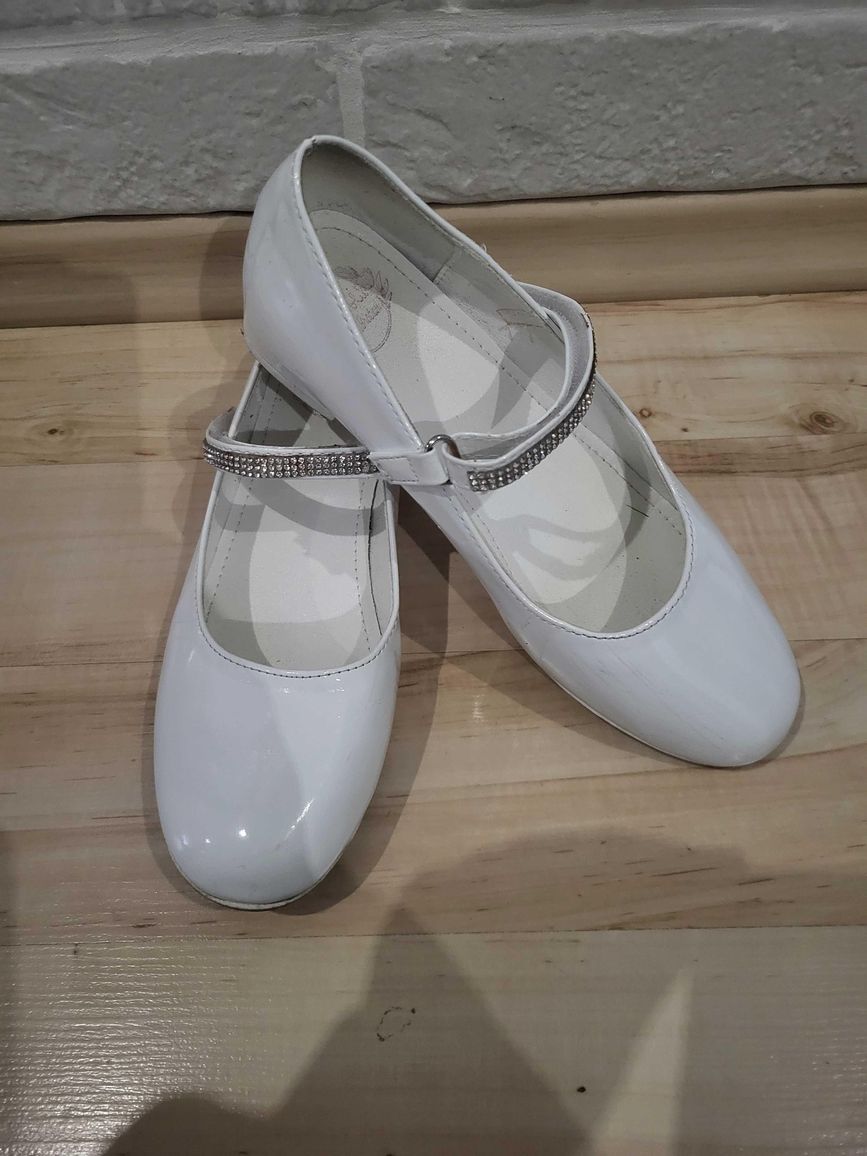 Buty buciki komunijne lakierki baletki r. 36 j.nowe cyrkonie